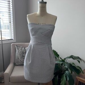 Club Monaco Natasha Knit Strapless White & Navy mini Dress